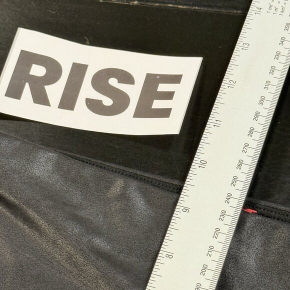 SPANX Faux Leather Womens Size Large Black Leggings Style 2437 - Picture 10 of 11